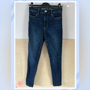American Eagle Next Level Super HR Jegging Dark Wash Size 2 Short(Hemmed)
